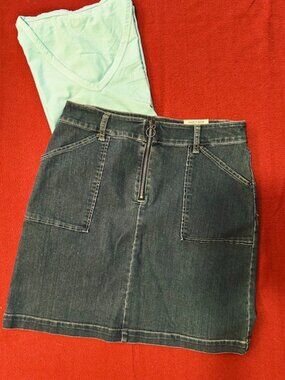 INC Denim Skirt with Zip Front - Size 6 - NWT